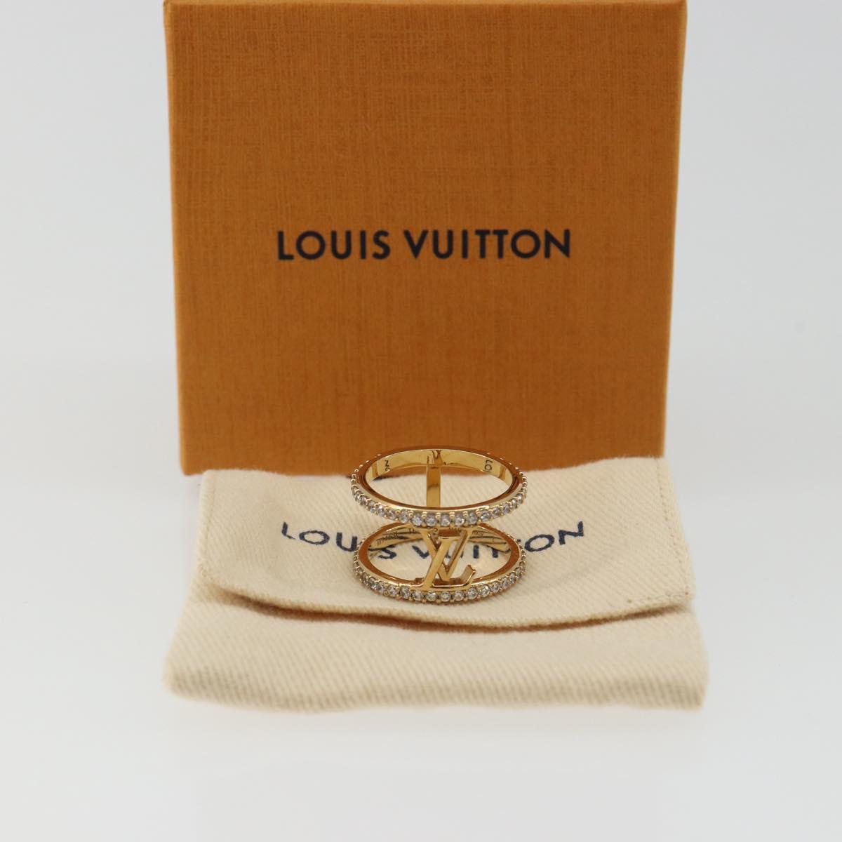 LOUIS VUITTON LV Iconic Strass Ring Metal Gold Tone M1463L LV Auth BA14049M