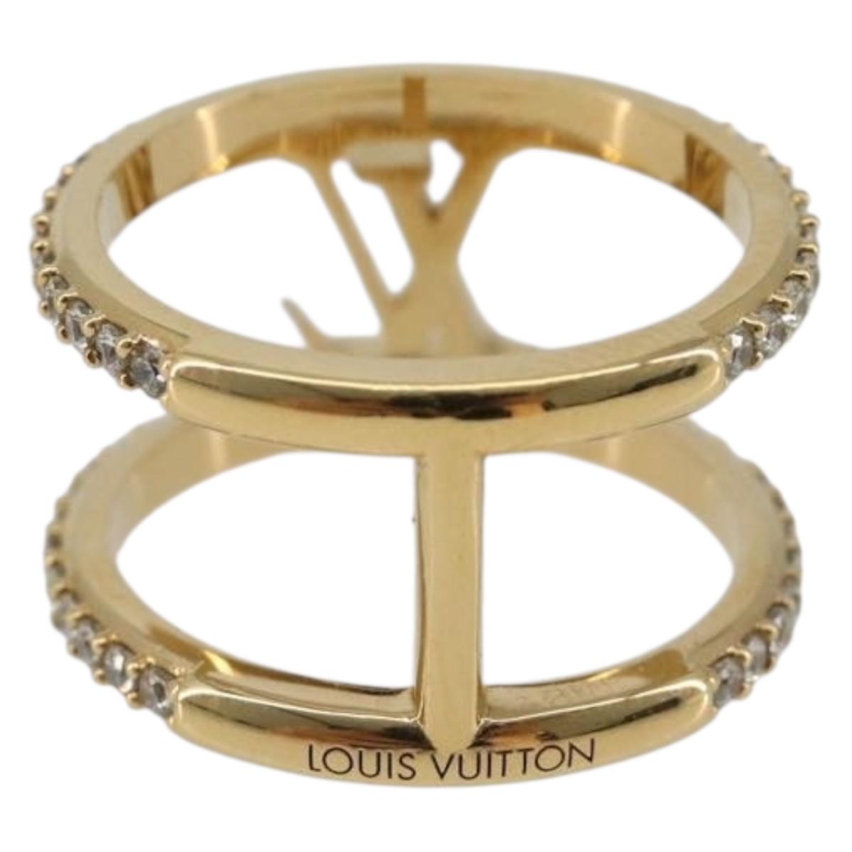 LOUIS VUITTON LV Iconic Strass Ring Metal Gold Tone M1463L LV Auth BA14049M