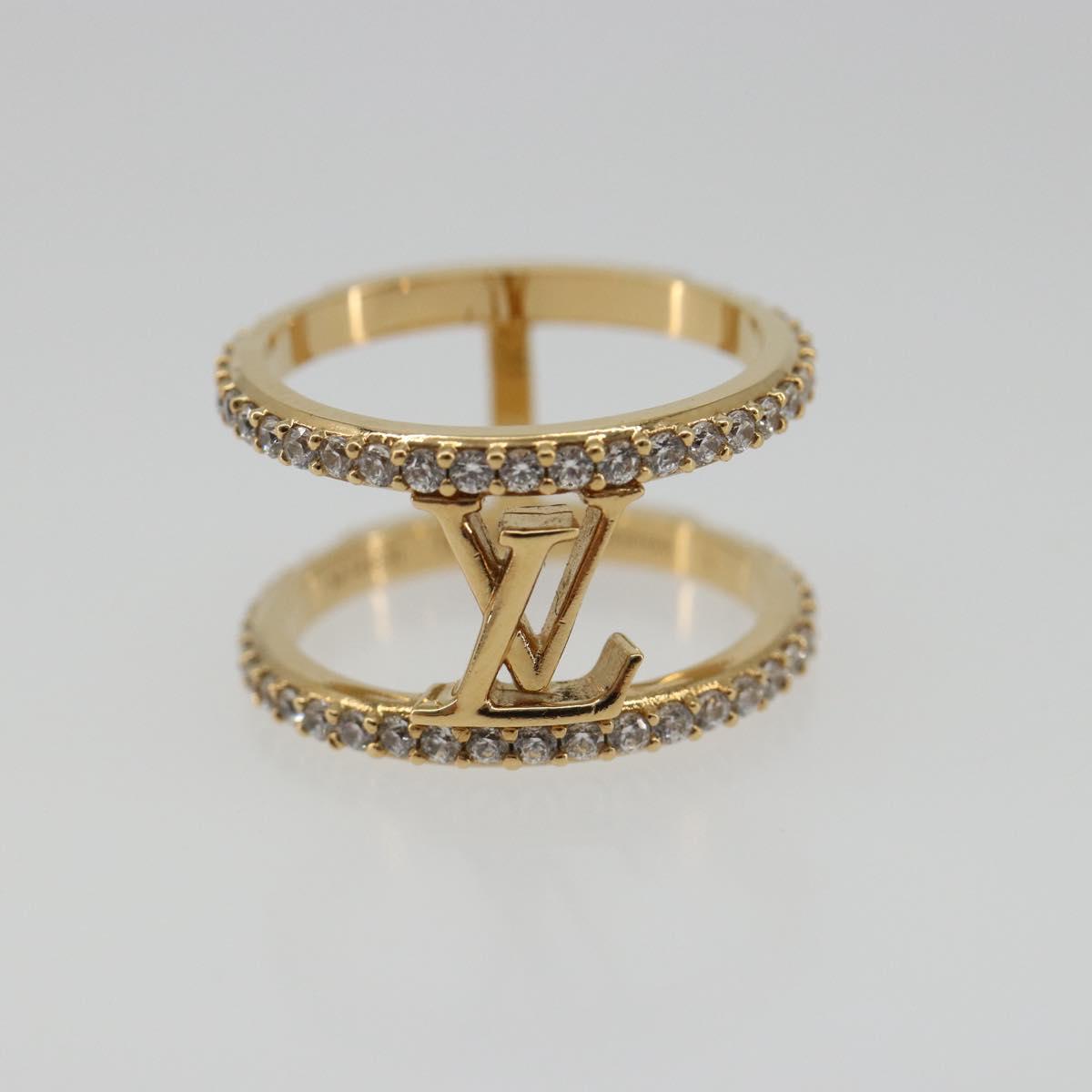 LOUIS VUITTON LV Iconic Strass Ring Metal Gold Tone M1463L LV Auth BA14049M
