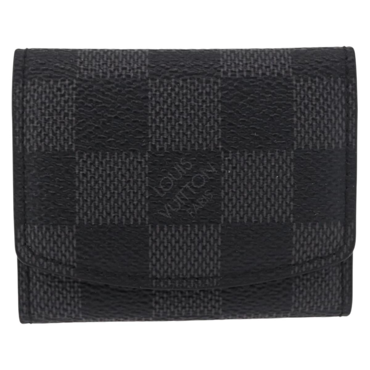 LOUIS VUITTON Damier Grafitte Bouton de Manchette Cuff Case LV Auth BA14050
