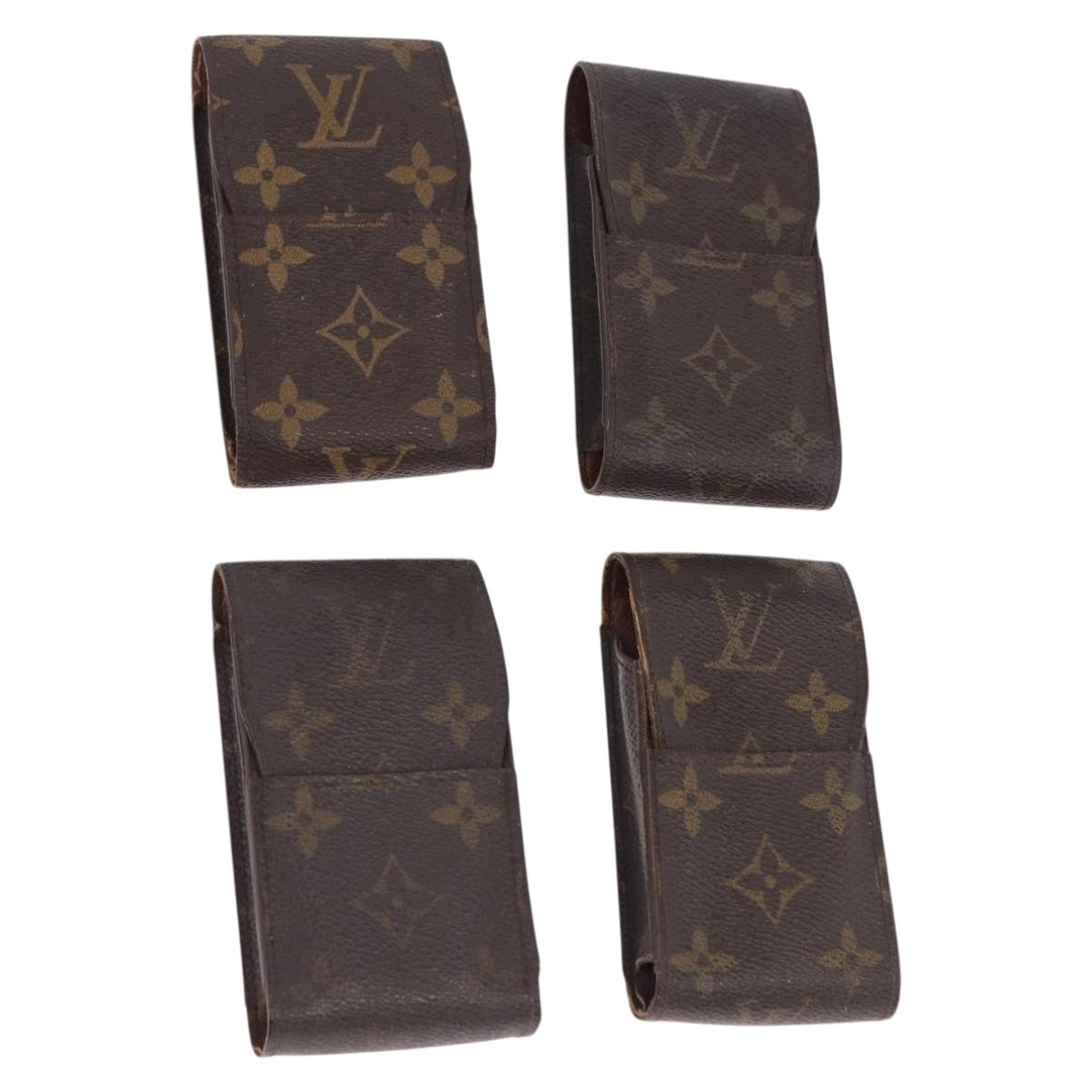 LOUIS VUITTON Monogram Etui Cigarette Case 4 Set LV Auth BA14069