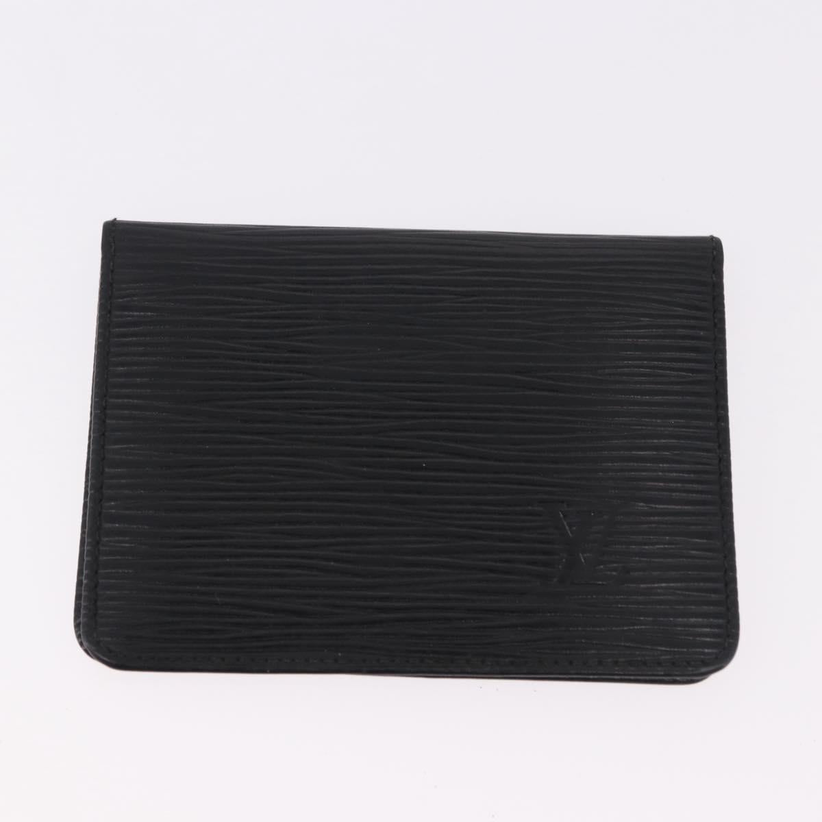 LOUIS VUITTON Epi Wallet 6 Set Black LV Auth BA14071