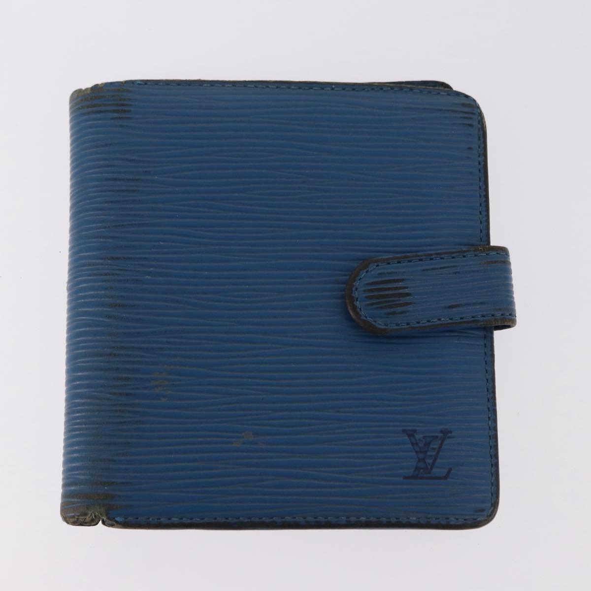 LOUIS VUITTON Epi Wallet 6 Set Black Blue Green LV Auth BA14072