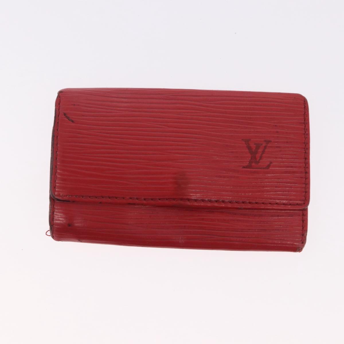 LOUIS VUITTON Epi Wallet 6 Set Black Blue Green LV Auth BA14072