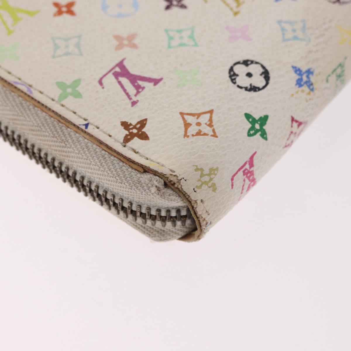 LOUIS VUITTON Monogram Multicolor Zippy Wallet White M60274 LV Auth BA14074