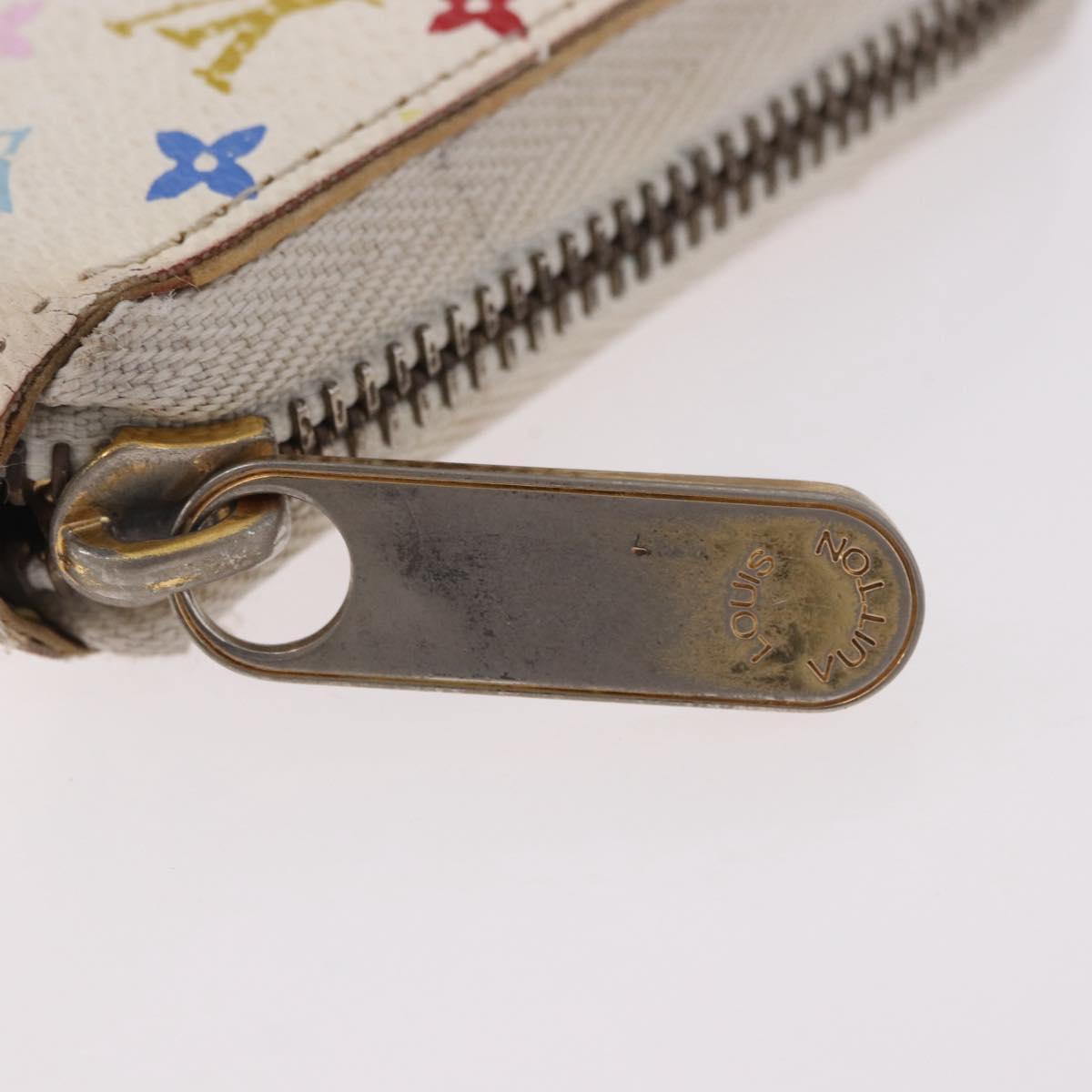 LOUIS VUITTON Monogram Multicolor Zippy Wallet White M60274 LV Auth BA14074