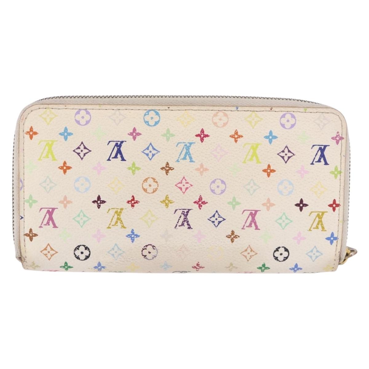 LOUIS VUITTON Monogram Multicolor Zippy Wallet White M60274 LV Auth BA14074