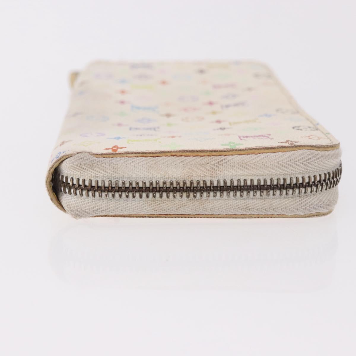 LOUIS VUITTON Monogram Multicolor Zippy Wallet White M60274 LV Auth BA14074