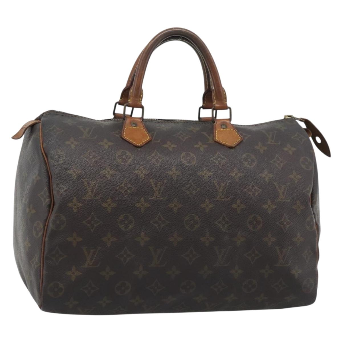 LOUIS VUITTON Monogram Speedy 35 Hand Bag M41524 LV Auth BA14078