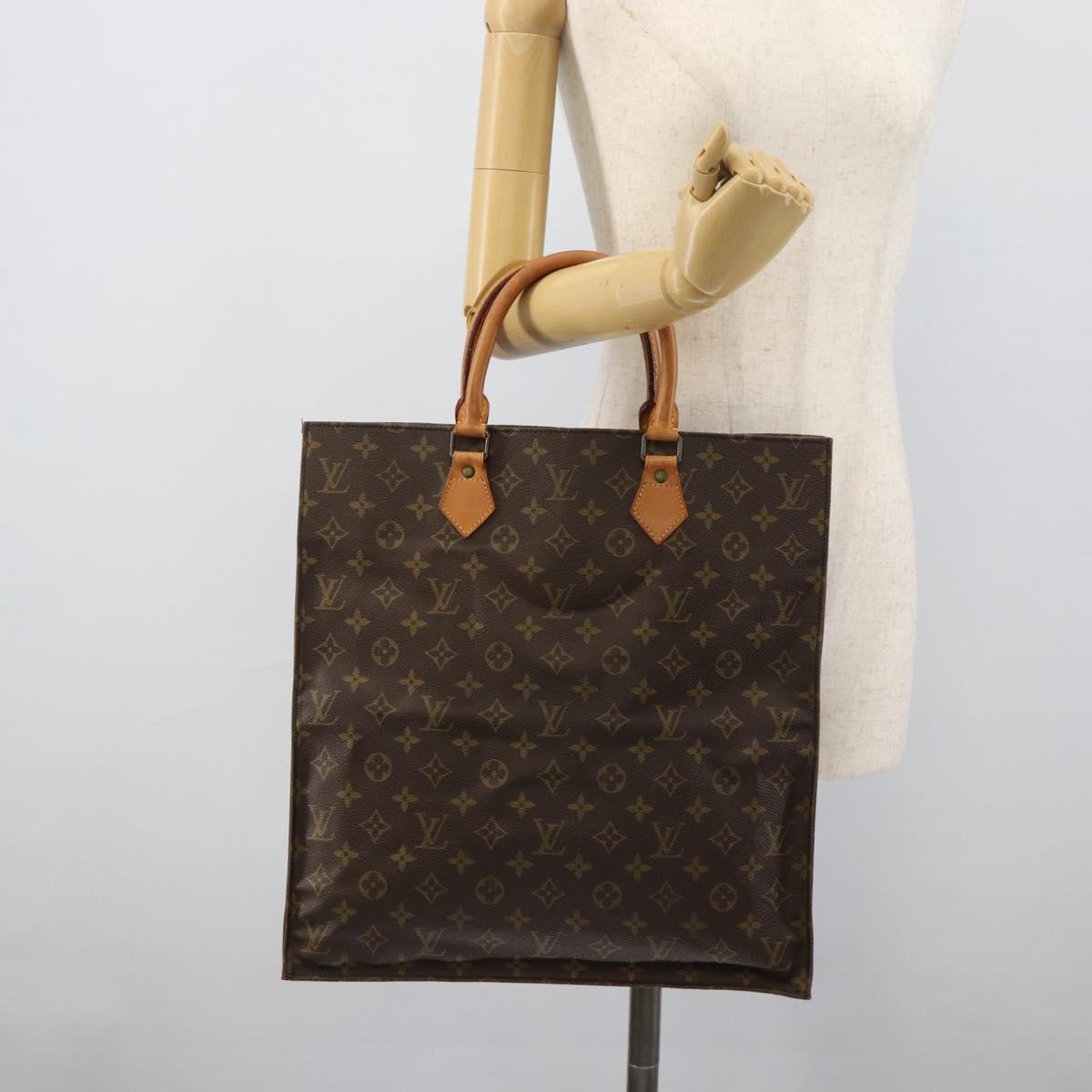 LOUIS VUITTON Monogram Sac Plat Hand Bag M51140 LV Auth BA14080A