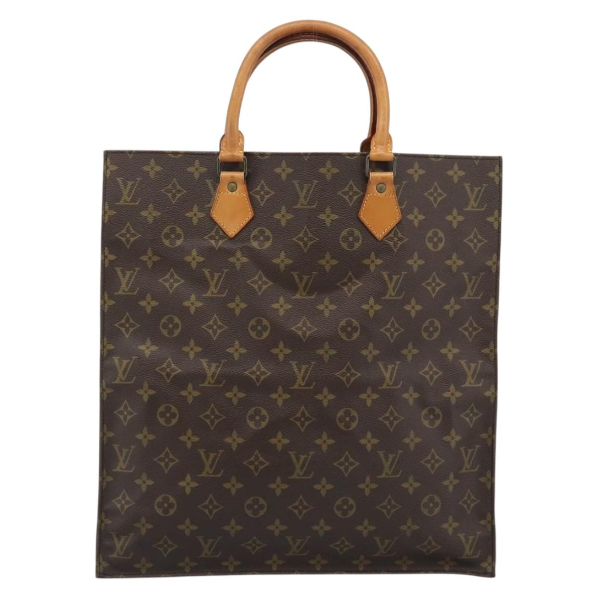 LOUIS VUITTON Monogram Sac Plat Hand Bag M51140 LV Auth BA14080A