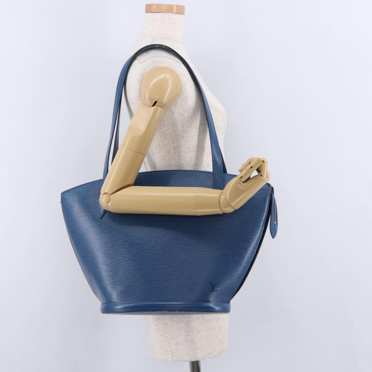 LOUIS VUITTON Epi Saint Jacques Shopping Shoulder Bag Blue M52275 Auth BA14083