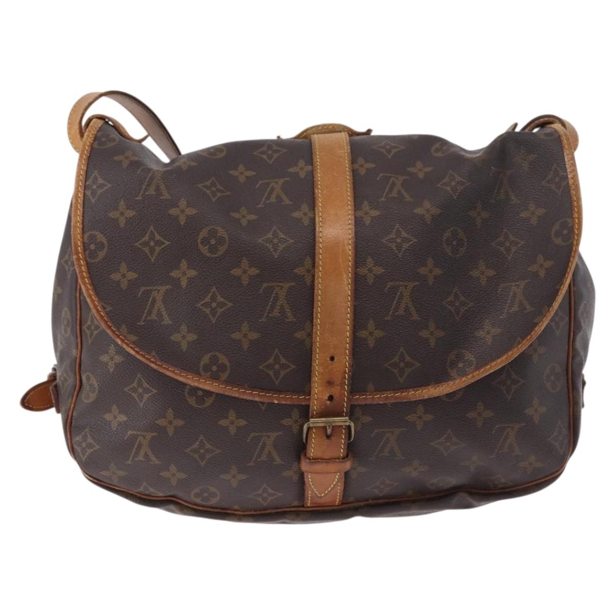 LOUIS VUITTON Monogram Saumur 35 Shoulder Bag M42254 LV Auth BA14087