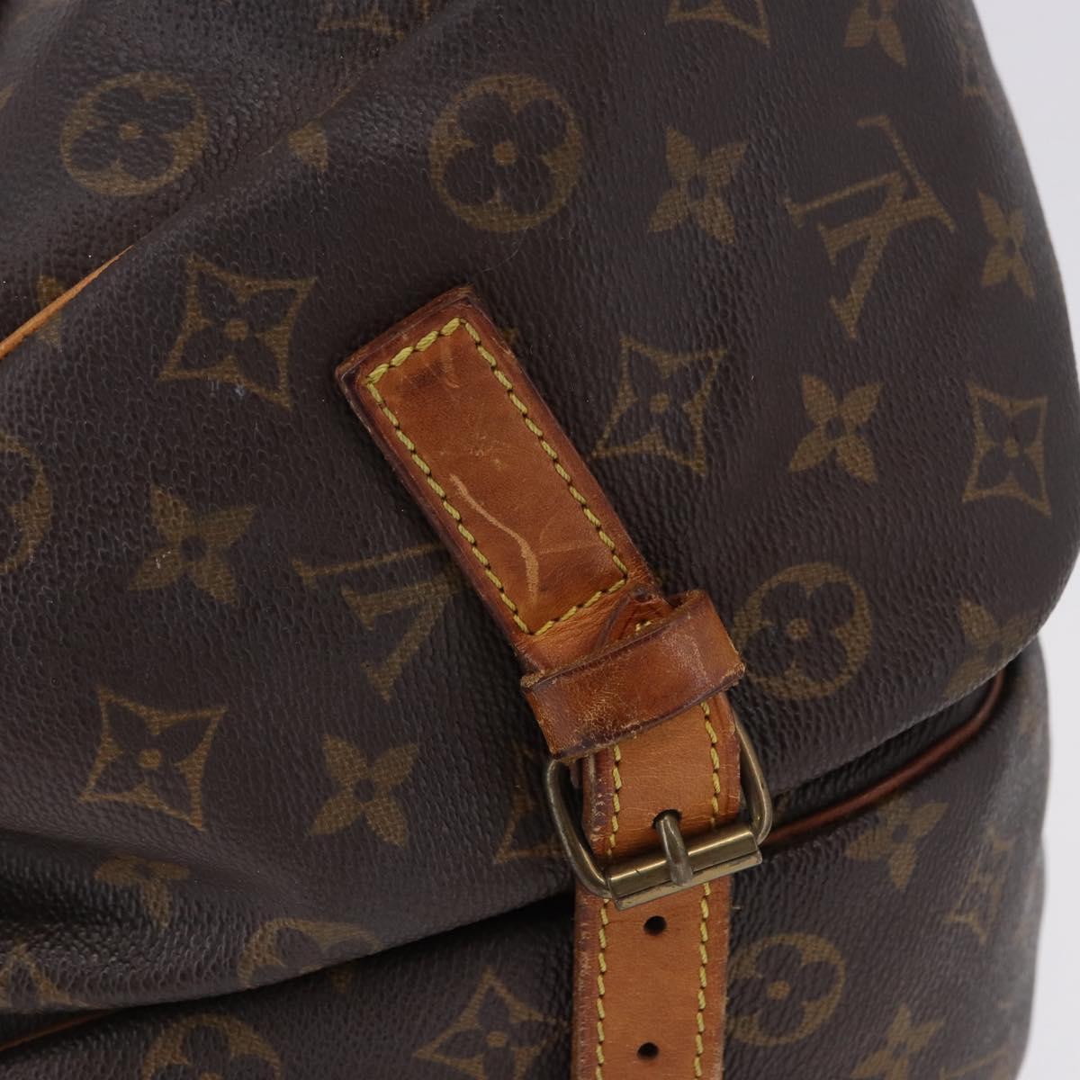 LOUIS VUITTON Monogram Saumur 35 Shoulder Bag M42254 LV Auth BA14087