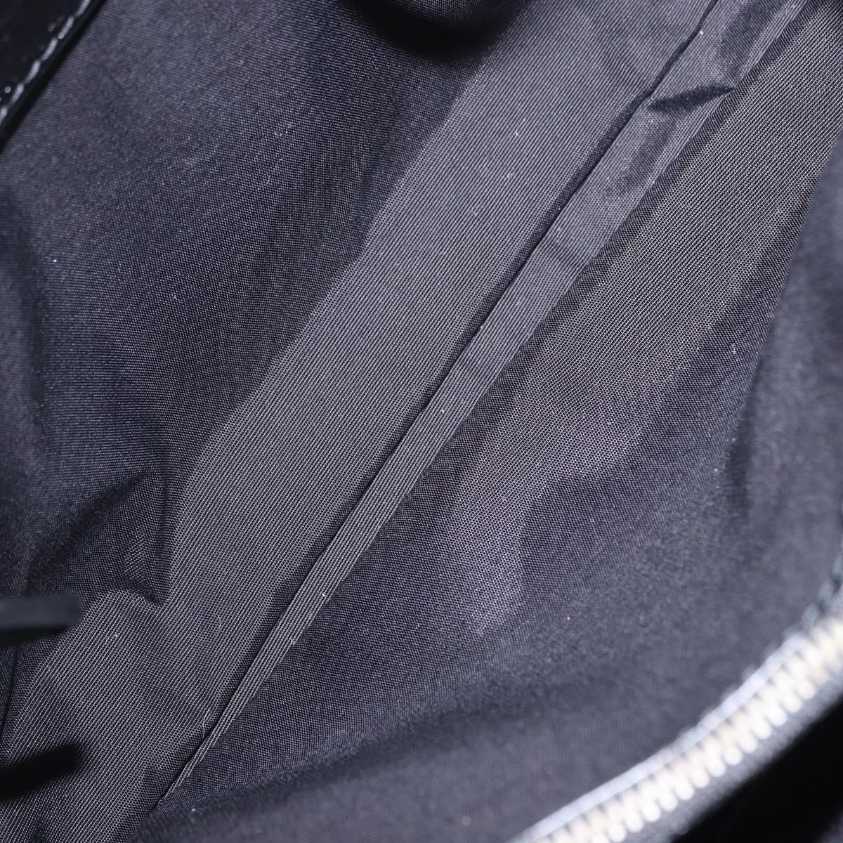 Christian Dior Lady Dior Chain Bag Patent Leather Black Silver Auth BA14101V