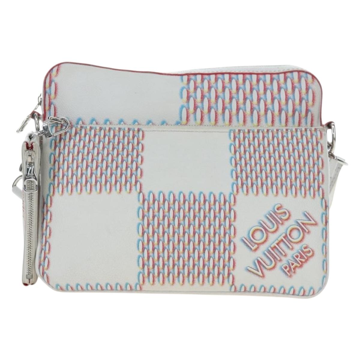 LOUIS VUITTON Damier Giant Spray Trio Messenger Bag White M20665 Auth BA14102V