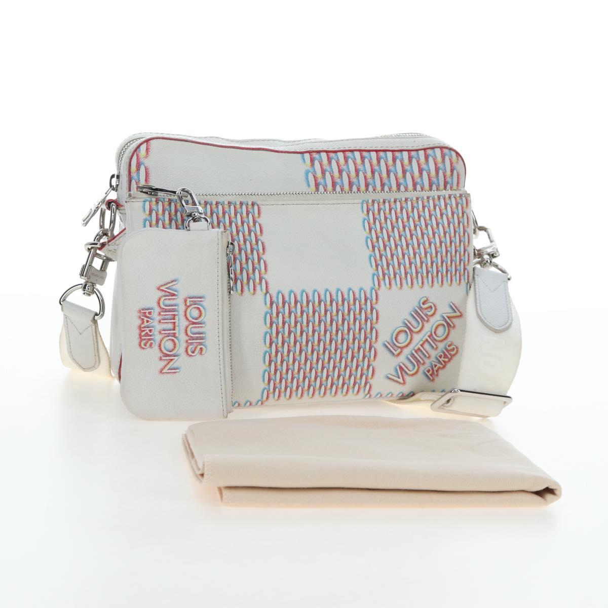 LOUIS VUITTON Damier Giant Spray Trio Messenger Bag White M20665 Auth BA14102V