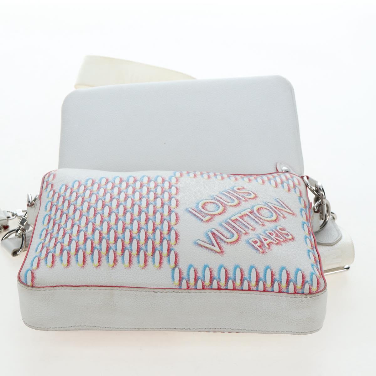 LOUIS VUITTON Damier Giant Spray Trio Messenger Bag White M20665 Auth BA14102V