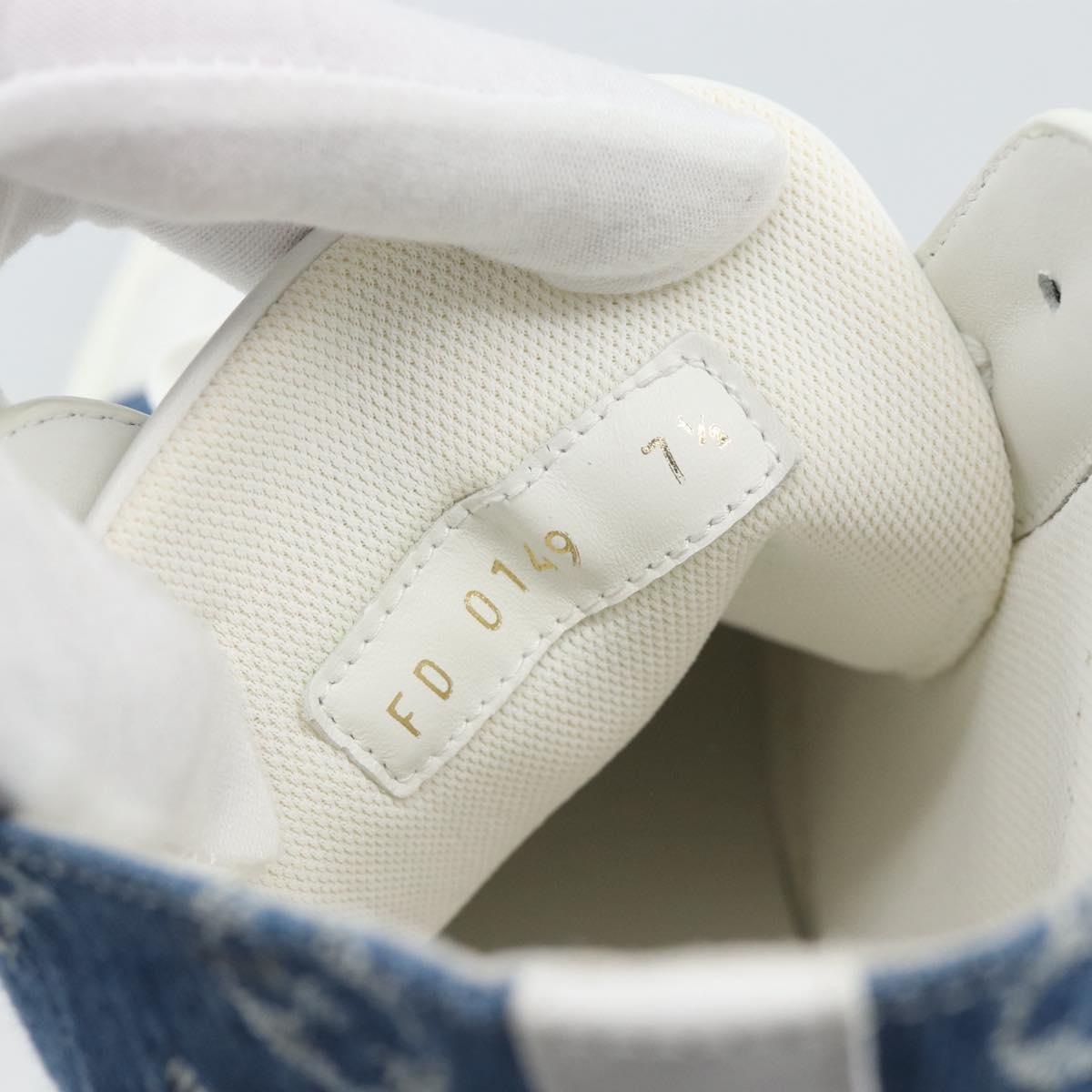 LOUIS VUITTON Monogram Denim Tattoo Line High Top Sneakers Blue LV Auth BA14108M