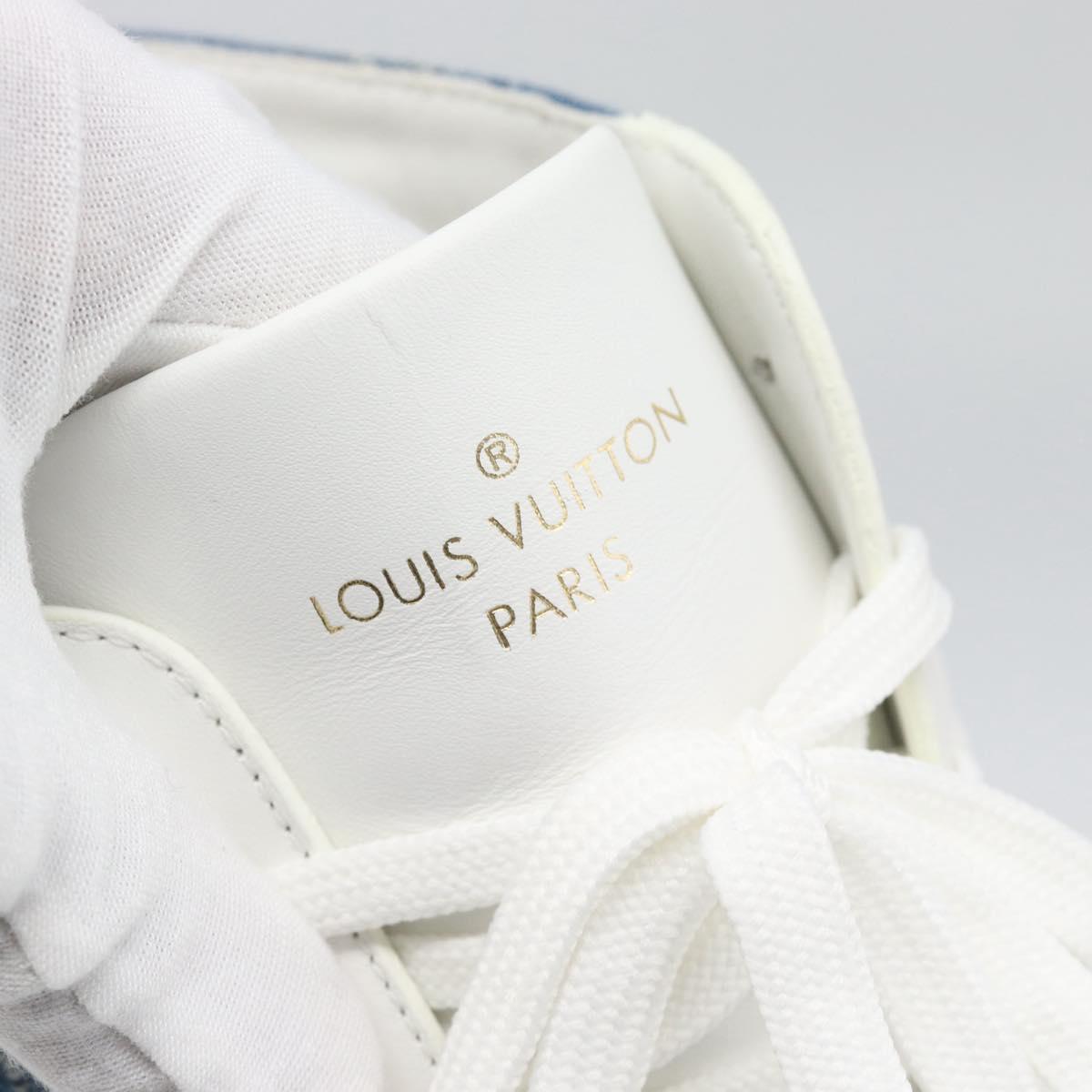 LOUIS VUITTON Monogram Denim Tattoo Line High Top Sneakers Blue LV Auth BA14108M
