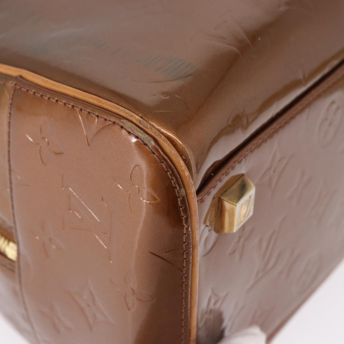 LOUIS VUITTON Monogram Vernis Tompkins Square Bag Bronze M91103 LV Auth BA14111