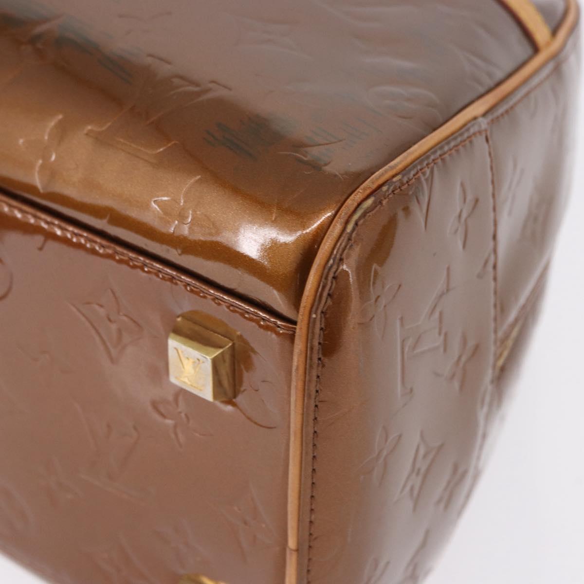 LOUIS VUITTON Monogram Vernis Tompkins Square Bag Bronze M91103 LV Auth BA14111