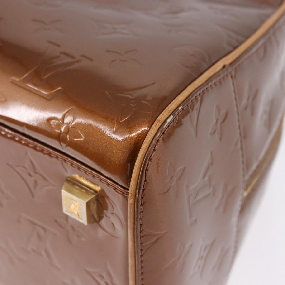 LOUIS VUITTON Monogram Vernis Tompkins Square Bag Bronze M91103 LV Auth BA14111