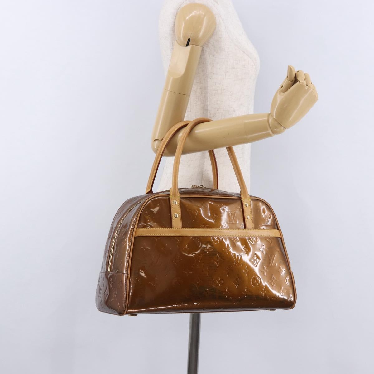 LOUIS VUITTON Monogram Vernis Tompkins Square Bag Bronze M91103 LV Auth BA14111