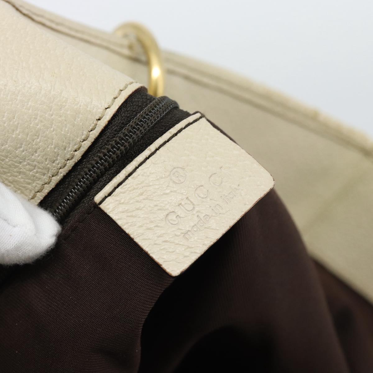 GUCCI GG Canvas Tote Bag Beige Gold 120836 Auth BA14113