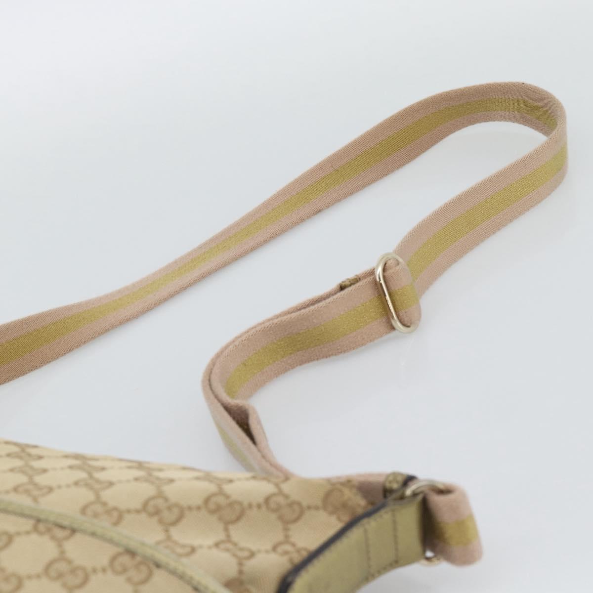 GUCCI GG Canvas Shoulder Bag Beige Gold 145857 Auth BA14114