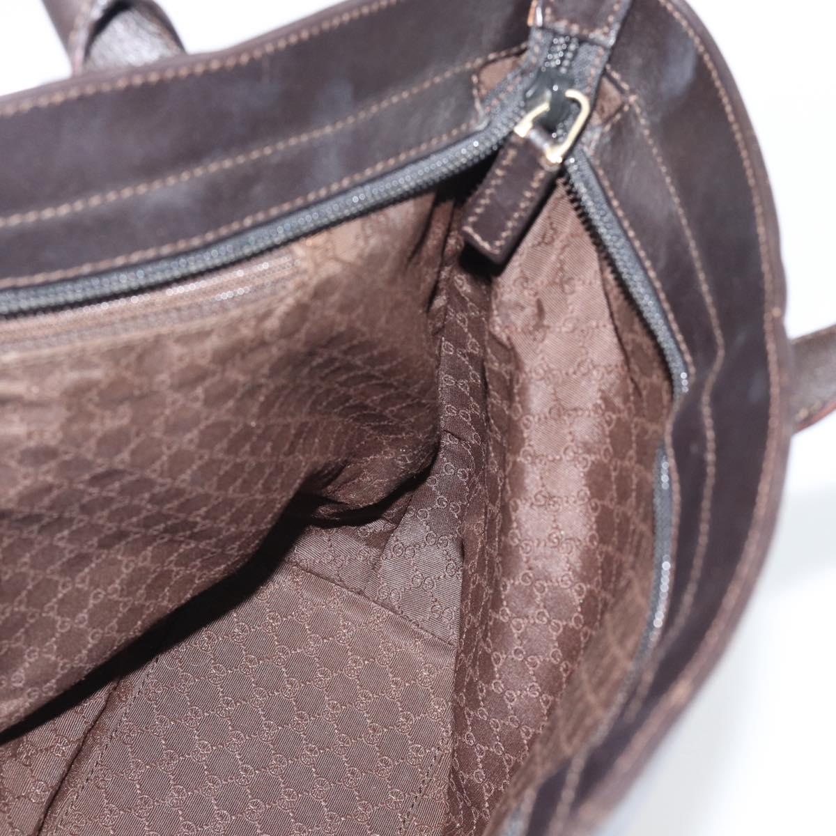 GUCCI Web Sherry Line Tote Bag Canvas Beige Gold 002 1119 Auth BA14116A