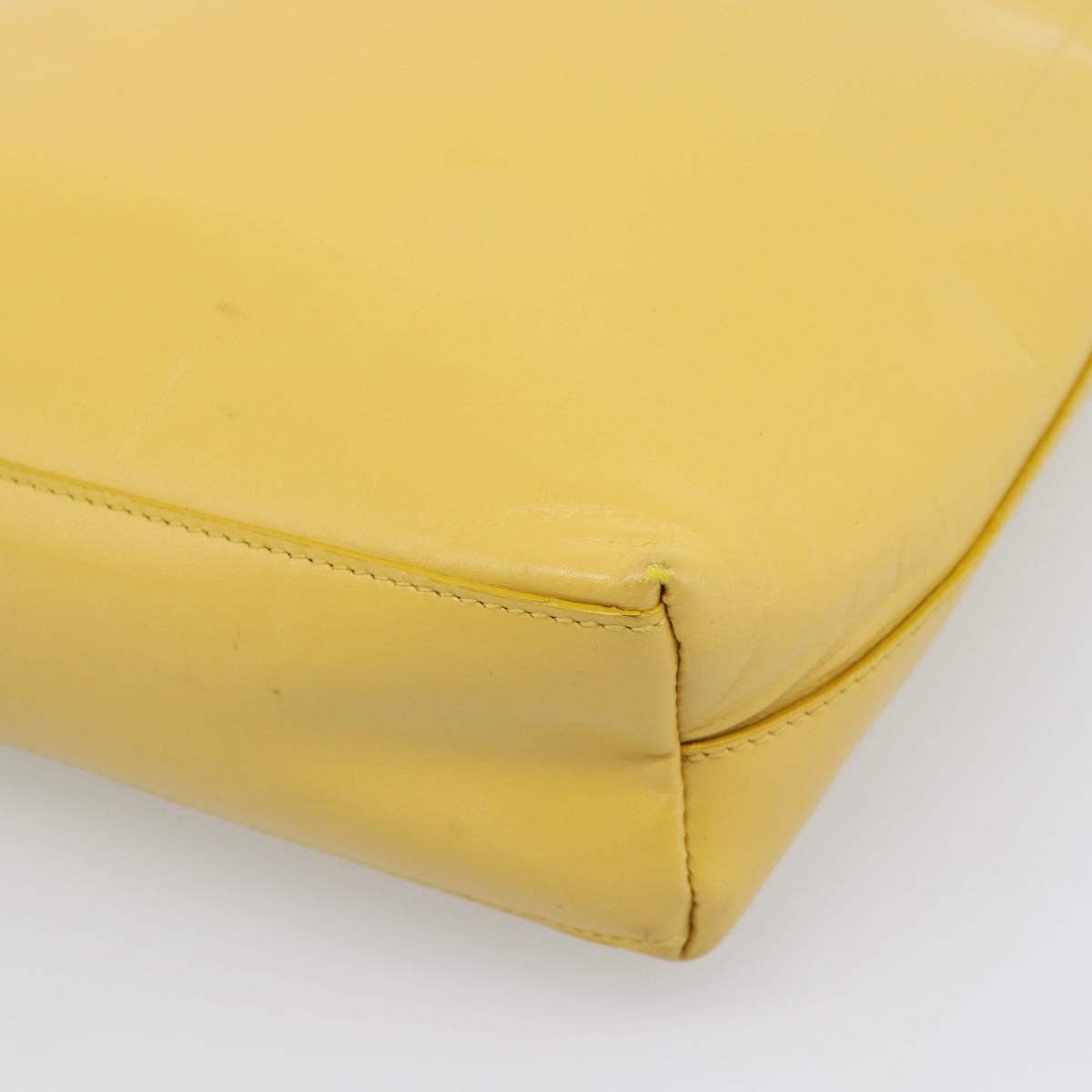 PRADA Hand Bag Leather Yellow Auth BA14118