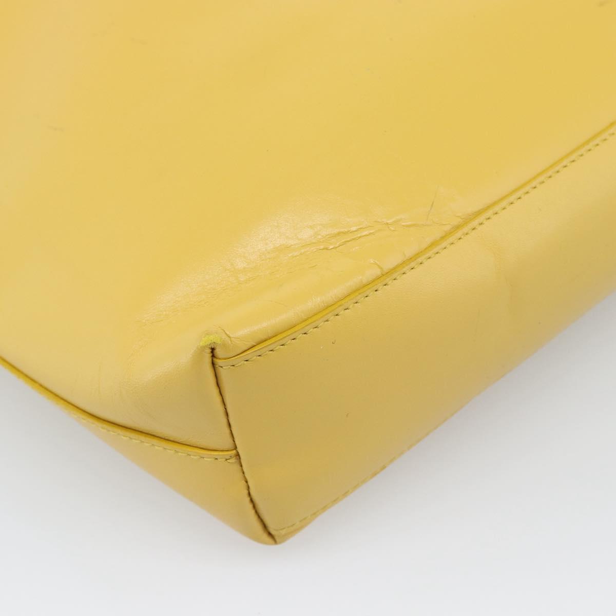 PRADA Hand Bag Leather Yellow Auth BA14118