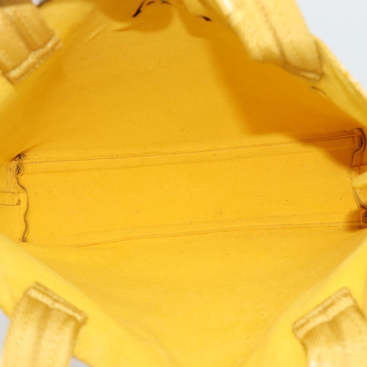 PRADA Hand Bag Leather Yellow Auth BA14118