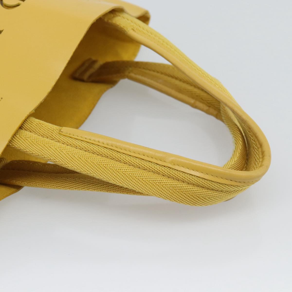 PRADA Hand Bag Leather Yellow Auth BA14118