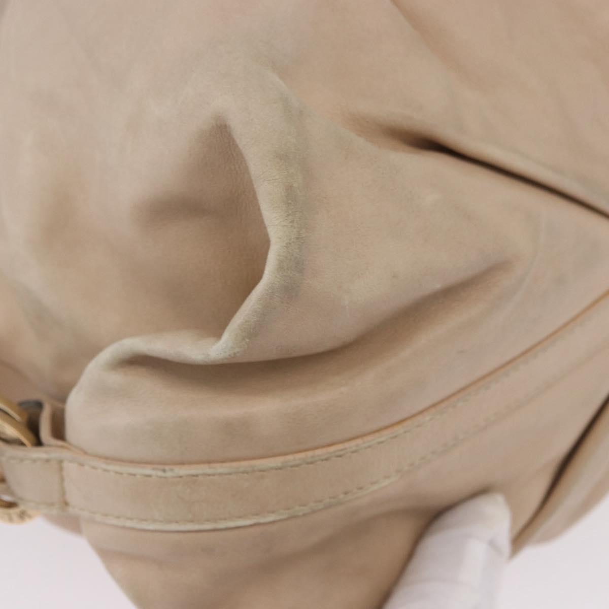 BVLGARI Chandra Tote Bag Leather Beige Gold Auth BA14122