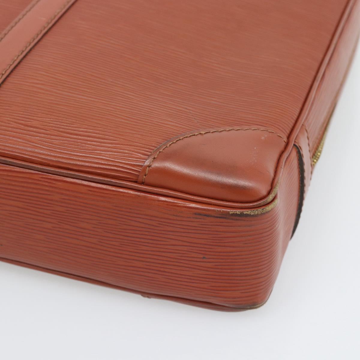 LOUIS VUITTON Epi Porte Documents Voyage Business Bag Brown M54478 Auth BA14123