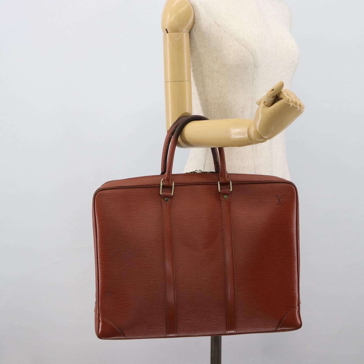 LOUIS VUITTON Epi Porte Documents Voyage Business Bag Brown M54478 Auth BA14123