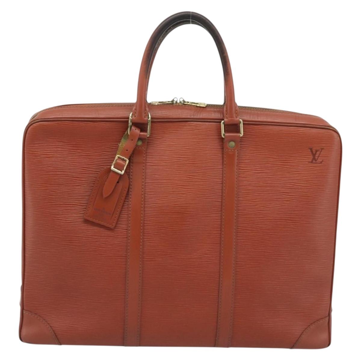 LOUIS VUITTON Epi Porte Documents Voyage Business Bag Brown M54478 Auth BA14123