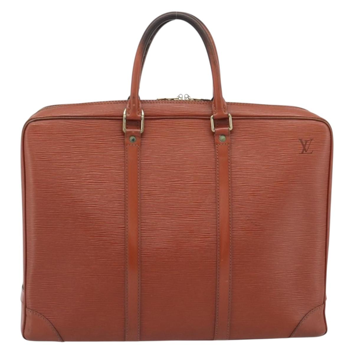 LOUIS VUITTON Epi Porte Documents Voyage Business Bag Brown M54478 Auth BA14123
