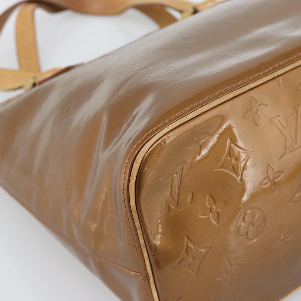 LOUIS VUITTON Monogram Vernis Houston Hand Bag Bronze M91122 LV Auth BA14124