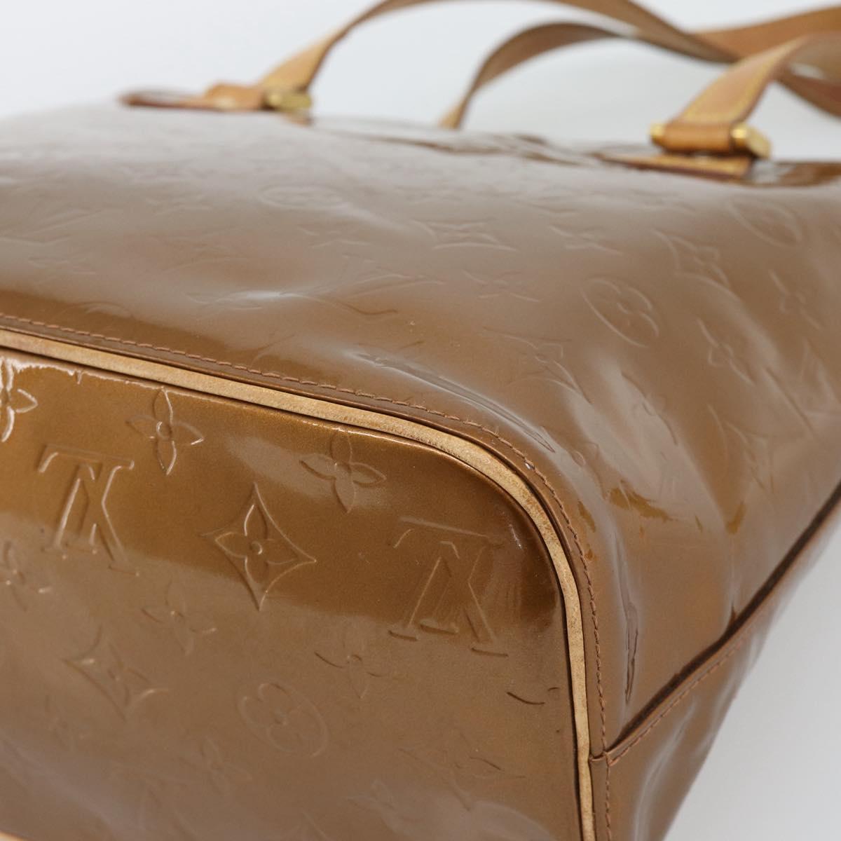 LOUIS VUITTON Monogram Vernis Houston Hand Bag Bronze M91122 LV Auth BA14124