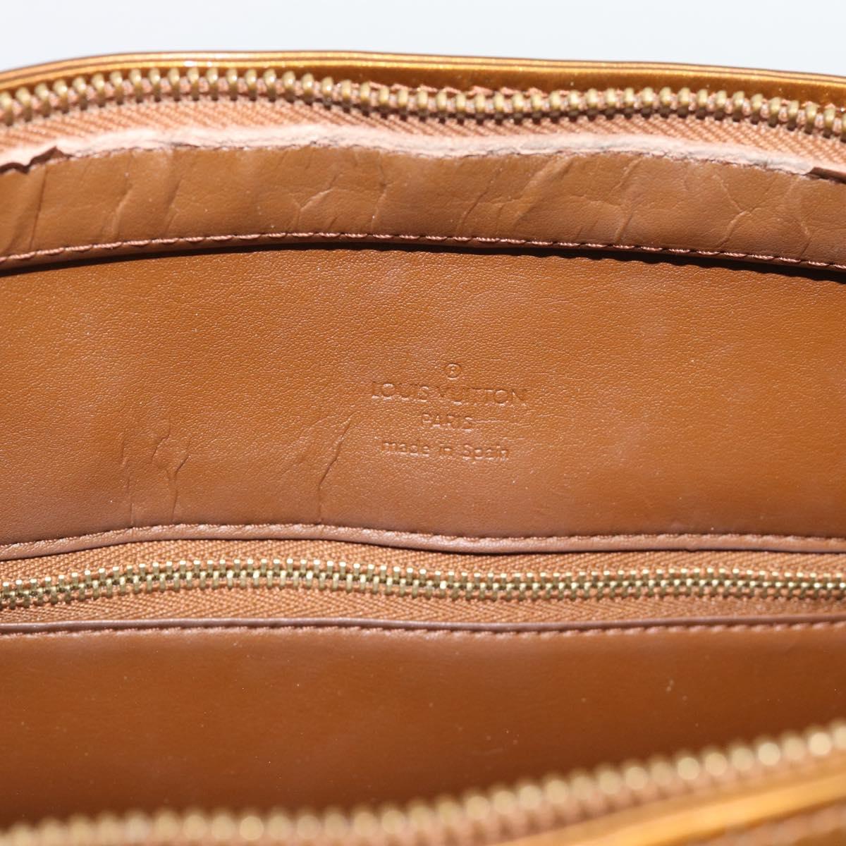 LOUIS VUITTON Monogram Vernis Houston Hand Bag Bronze M91122 LV Auth BA14124