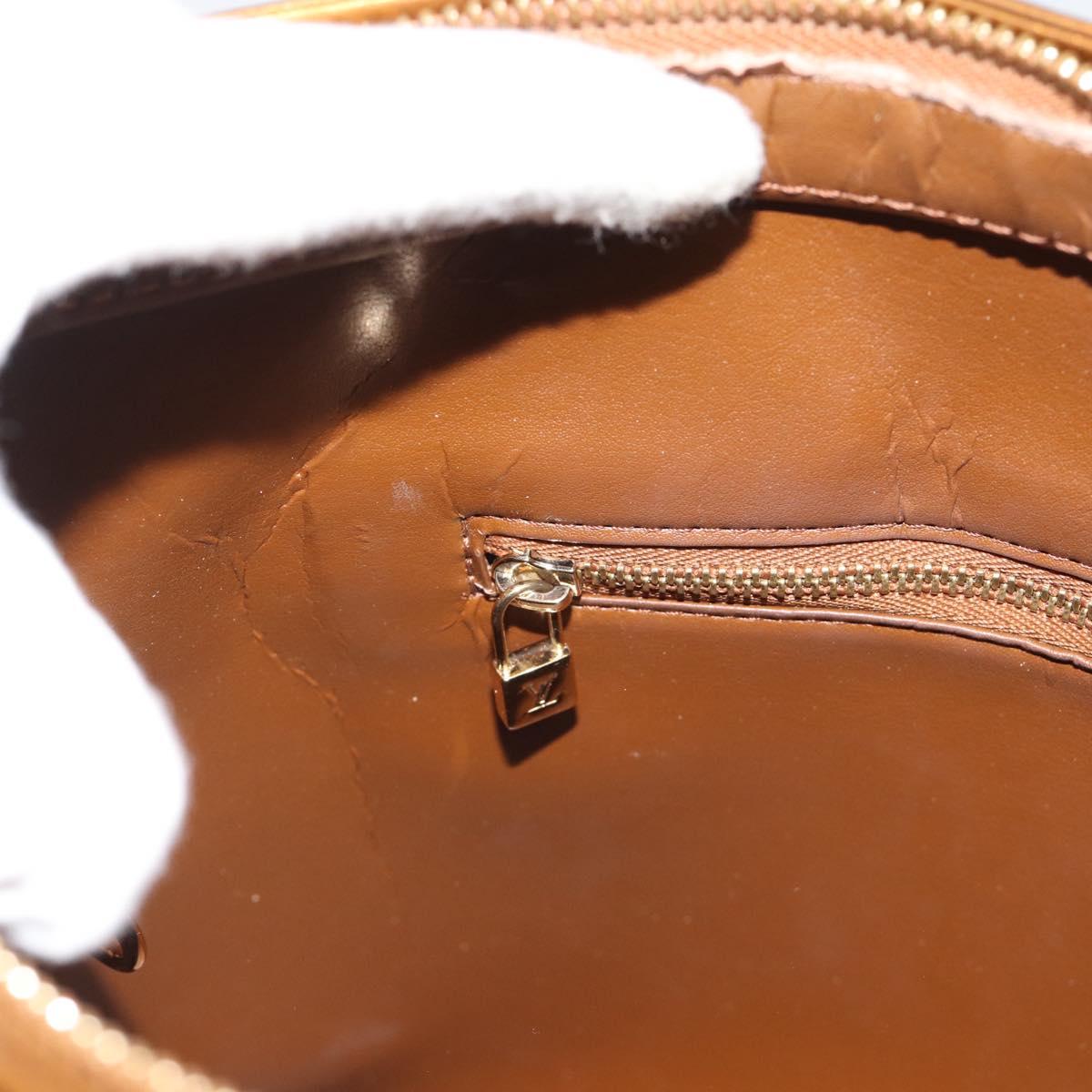 LOUIS VUITTON Monogram Vernis Houston Hand Bag Bronze M91122 LV Auth BA14124