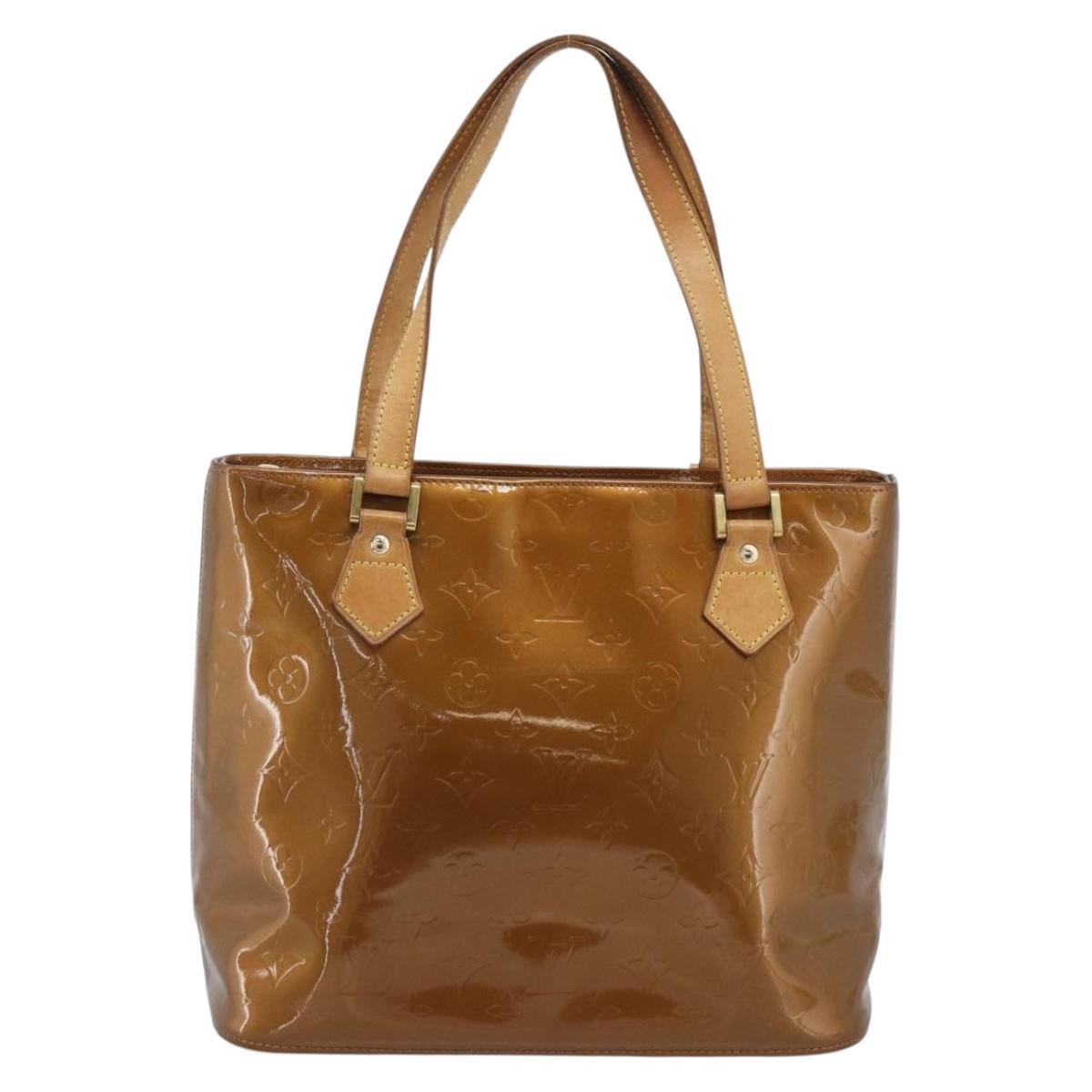 LOUIS VUITTON Monogram Vernis Houston Hand Bag Bronze M91122 LV Auth BA14124