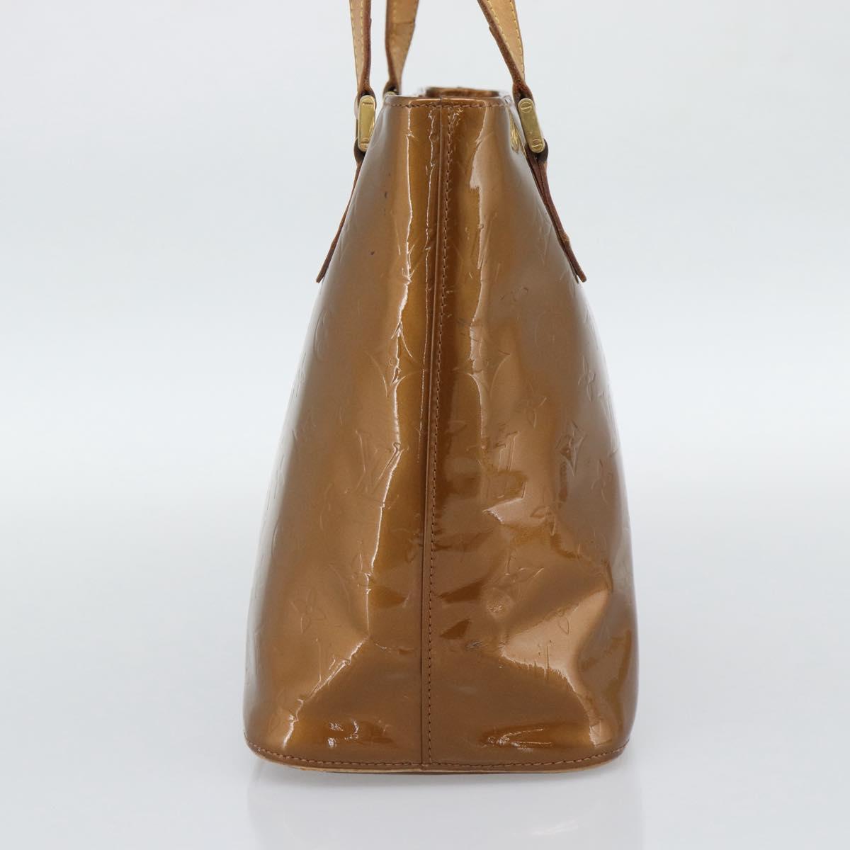 LOUIS VUITTON Monogram Vernis Houston Hand Bag Bronze M91122 LV Auth BA14124