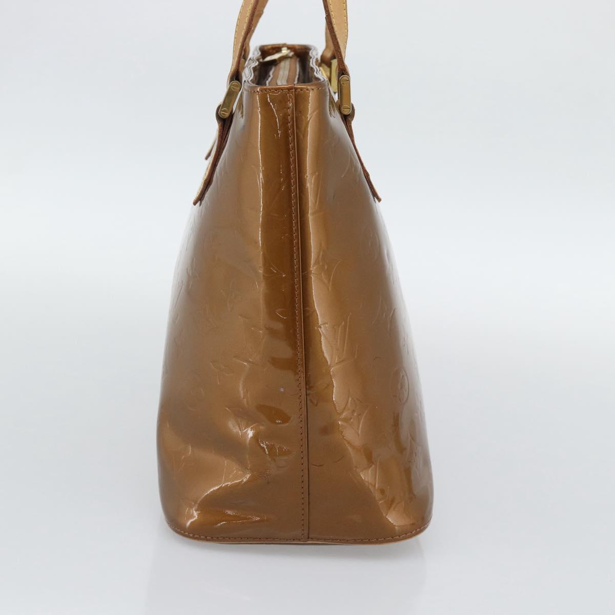 LOUIS VUITTON Monogram Vernis Houston Hand Bag Bronze M91122 LV Auth BA14124
