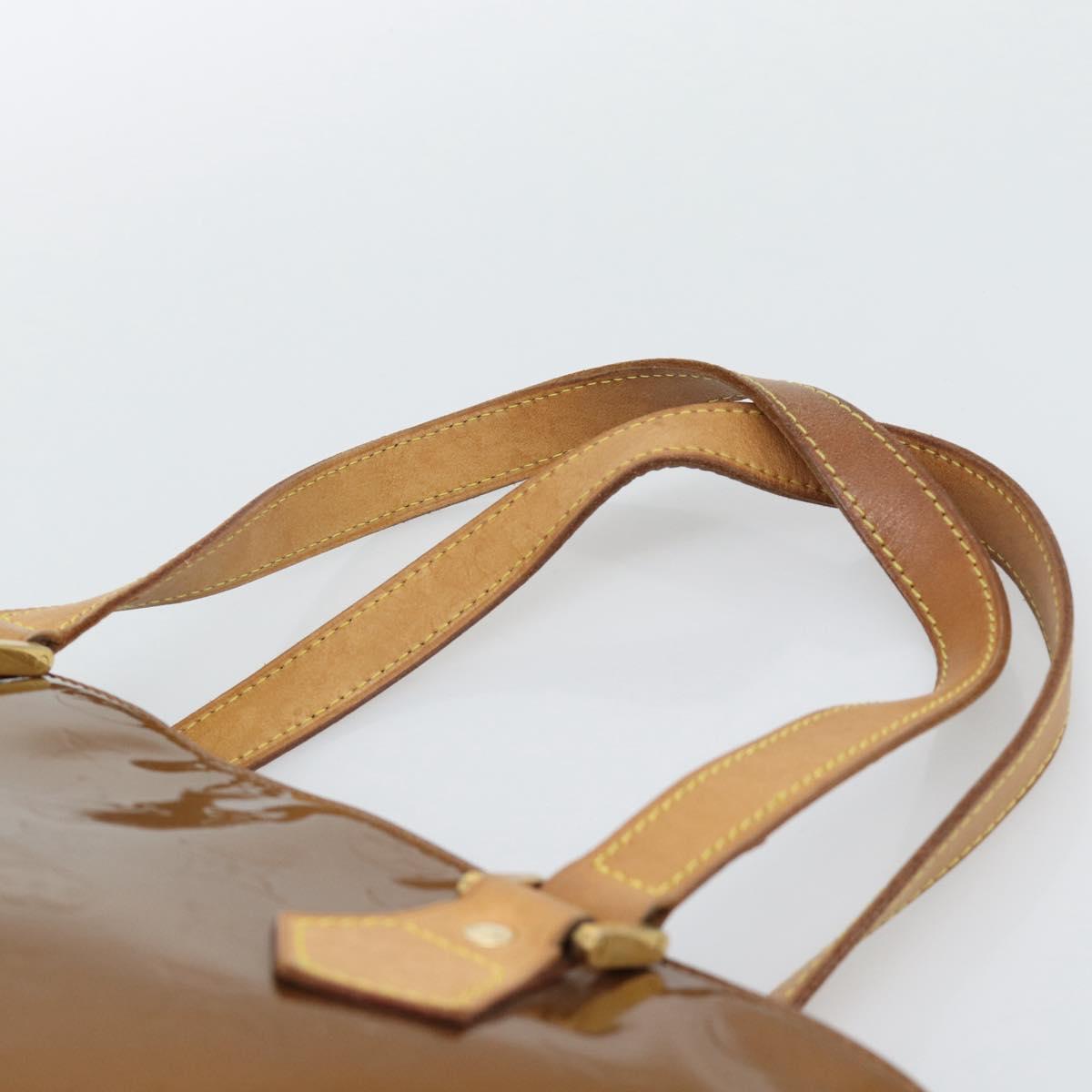 LOUIS VUITTON Monogram Vernis Houston Hand Bag Bronze M91122 LV Auth BA14124