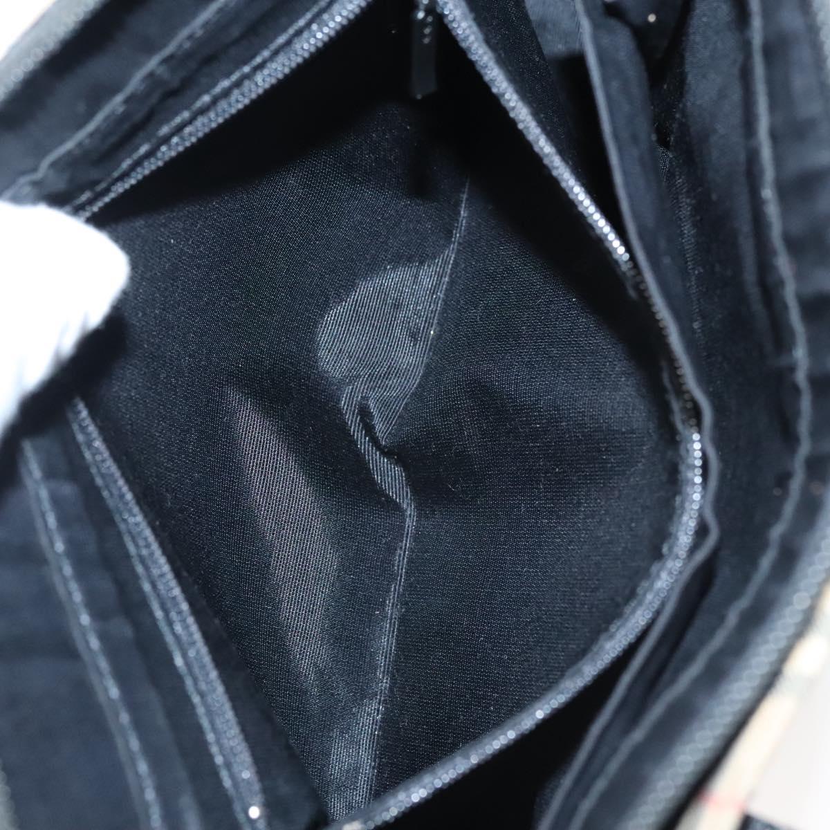 Burberrys Nova Check Hand Bag Canvas Beige Gold Auth BA1414