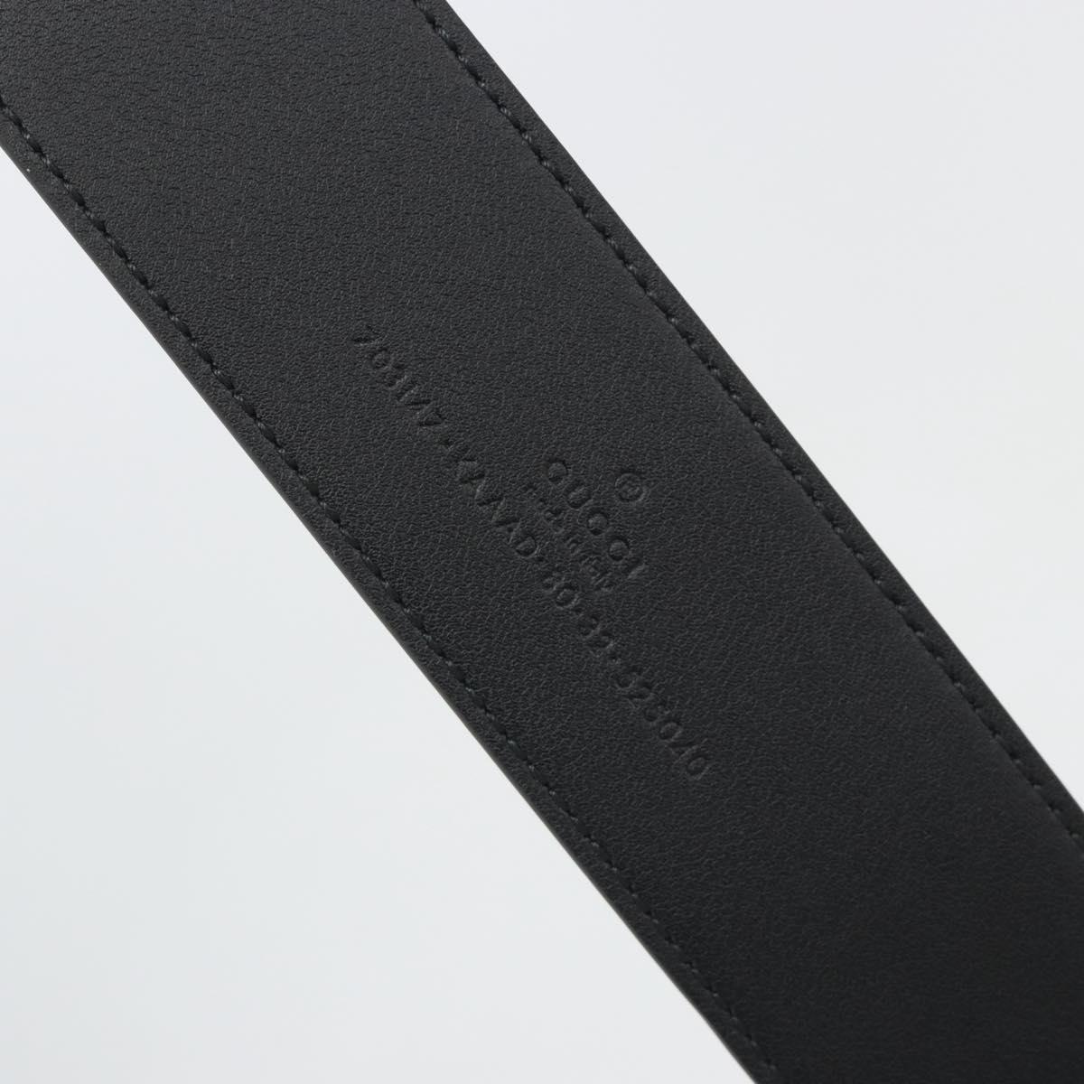 GUCCI GG Supreme Interlocking G Belt PVC 37.4"" Black 703147 Auth BA14140V